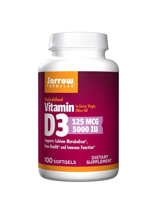 jarrow formulas Vitamin D3 5000 Iu (125 Mcg) 100 Servings (Softgels) Bone Health Immune Support & Calcium Metabolism Support Dietary Supplement Gluten Free - Image 2
