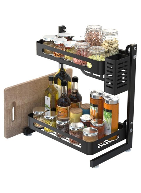 2-Tier Kitchen Rack Organizer, Standing Rack Kitchen Countertop Storage Organizer Shelf Holder