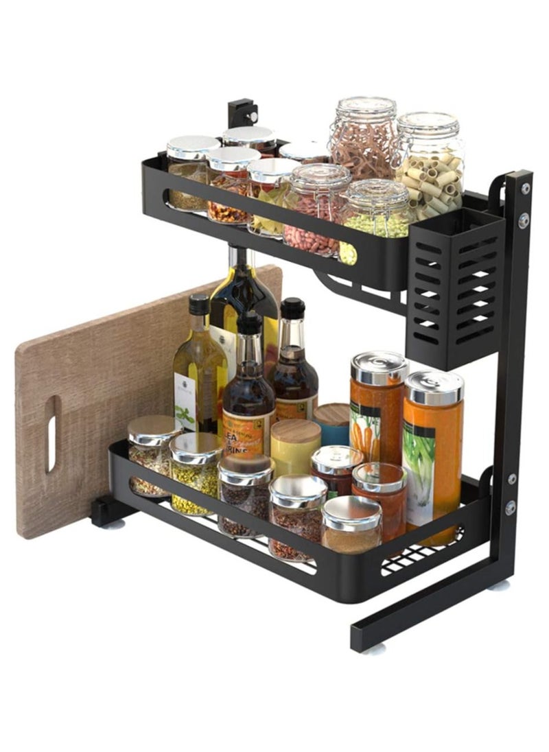 2-Tier Kitchen Rack Organizer, Standing Rack Kitchen Countertop Storage Organizer Shelf Holder