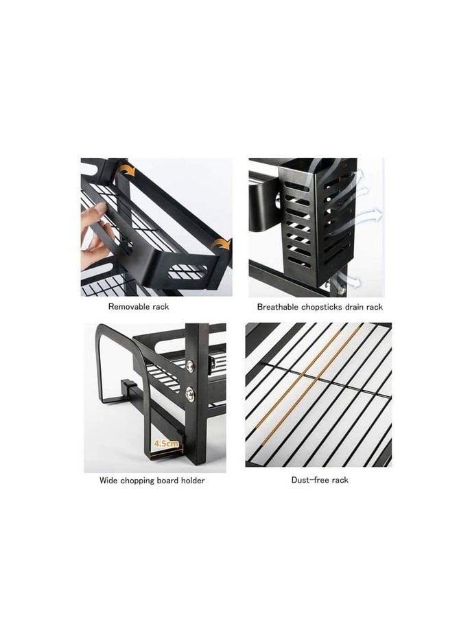 2-Tier Kitchen Rack Organizer, Standing Rack Kitchen Countertop Storage Organizer Shelf Holder
