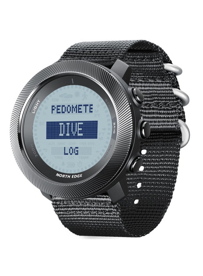 NORTH EDGE ساعة رقمية للرجال من North Edge Freediving مع بوصلة، مقياس الارتفاع، مقياس الضغط، مقياس الحرارة، منبه، عداد خطوات، عداد السعرات الحرارية، مؤقت تنازلي - Image 4