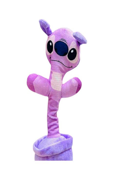 Dancing Stitch Cactus Imitates Voice, Musical, Rechargeable, Dancing Stitch Cactus Plush Toy (Pink)