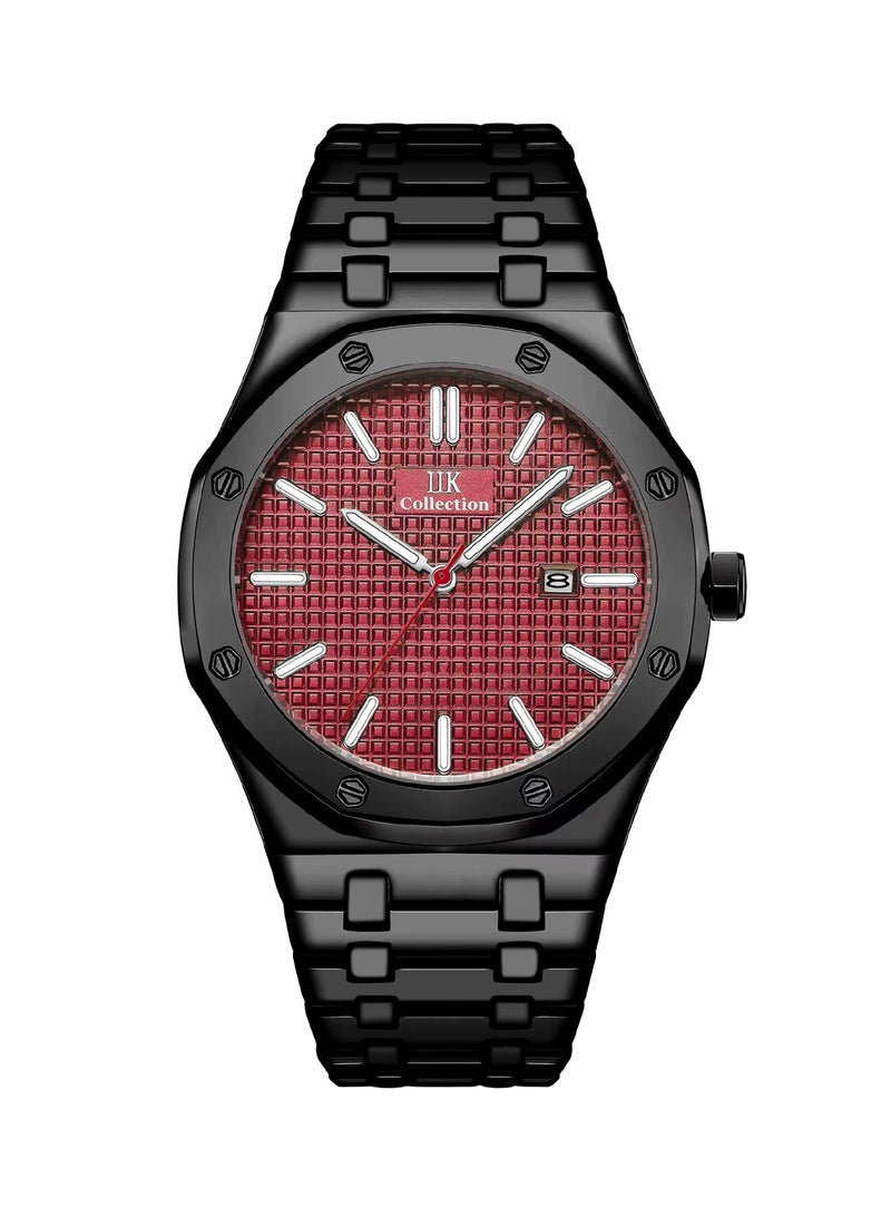 IIK Collection Men's Analog Quartz Black Stainless Steel Band Watch - 43mm - Image 1