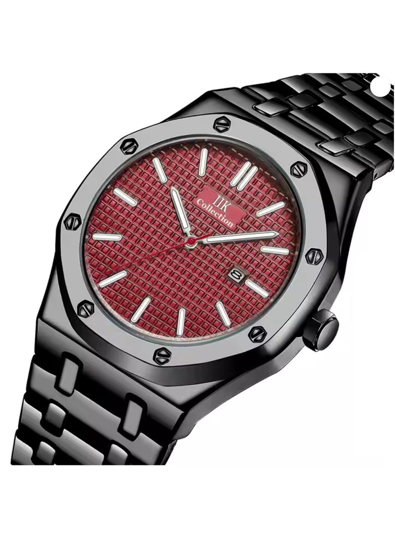 IIK Collection Men's Analog Quartz Black Stainless Steel Band Watch - 43mm - Image 2