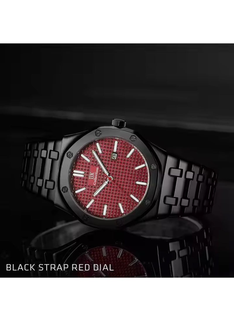 IIK Collection Men's Analog Quartz Black Stainless Steel Band Watch - 43mm - Image 3