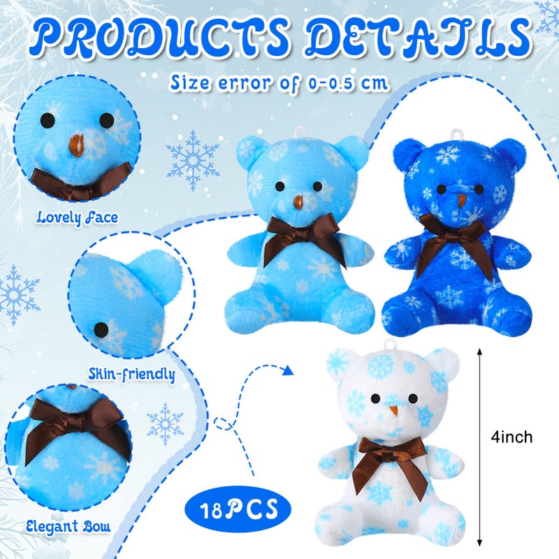 Haull 18 Pcs Valentine Heart Shaped Stuffed Animals Bears Bulk Gifts Plush Bears Bulk Mini Soft Stuffed Toys Small Cute Plush Toy 4" for Kids Adults Party Favors Home(Sweet) - Image 2