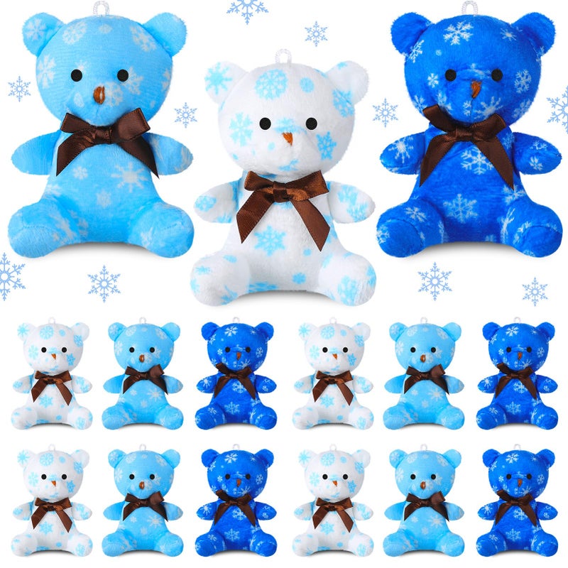 Haull 18 Pcs Valentine Heart Shaped Stuffed Animals Bears Bulk Gifts Plush Bears Bulk Mini Soft Stuffed Toys Small Cute Plush Toy 4" for Kids Adults Party Favors Home(Sweet) - Image 1