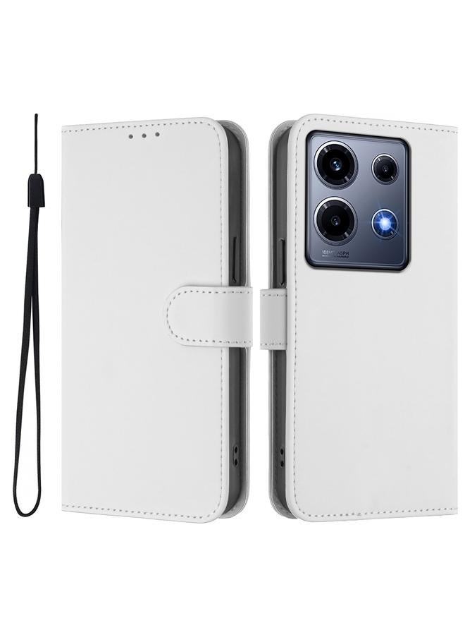 زبون جراب لهاتف Infinix Note 30 VIP مصنوع من الجلد بلون سادة مع حبل تعليق - Image 2