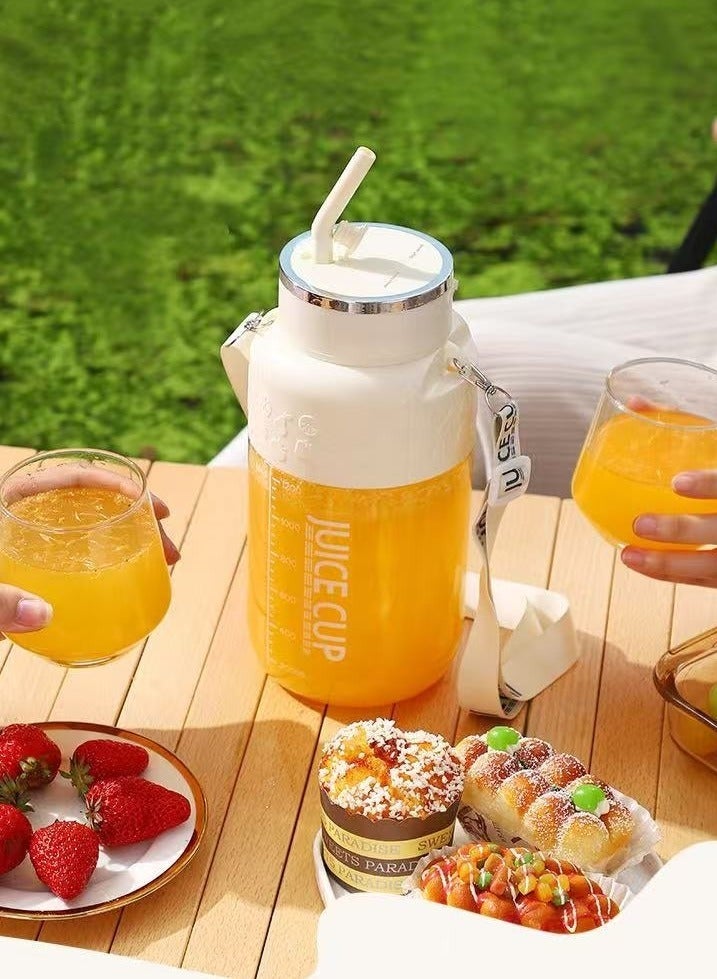 Portable Blender with Straw, 1200ML 40oz Juice Blender Bottle for Shakes & Smoothies, USB Rechargeable Mixer Juicer Cup for Camping, Travel, Business (Beige, K3) - Image 2