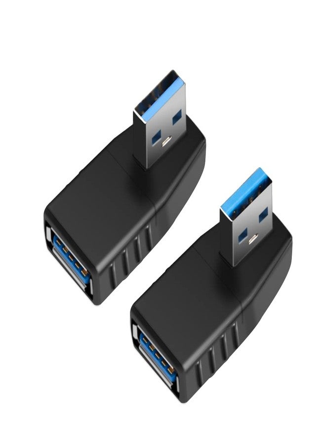 Oxsubor USB 3.0 Adapter 90 Degree Male to Female Coupler Connector Plug Left Angle and Right Angle - Image 1