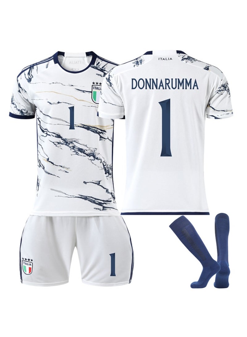 UEFA Euro 23-24 Italy Away Football Jersey DONNARUMMA #1 Fan Football Jersey/Shorts Socks Gift Set Teen Sizes and Adult Sizes - Image 1