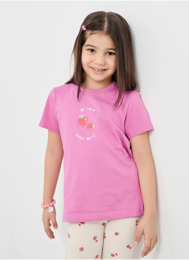 Styli Styli Graphic Print Round Neck T-Shirt