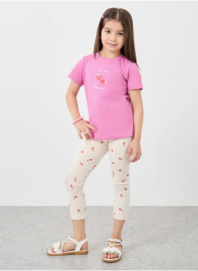 Styli Styli Graphic Print Round Neck T-Shirt
