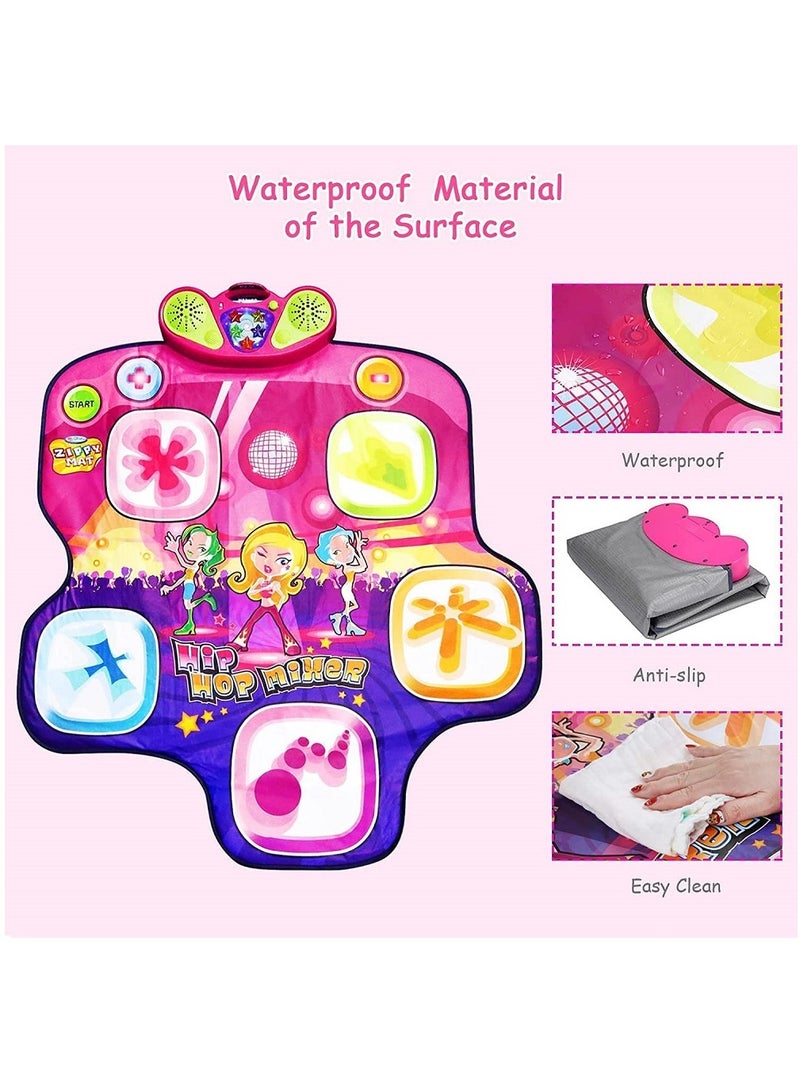 UKR Kids Dance Playmat – Interactive Musical Game with 5 Programs & 4 Rhythm Levels, Flashing Lights, Fun Dance Toy for Girls Ages 4-9, Electronic Floor Mat for Active Play & Gifts - Image 3