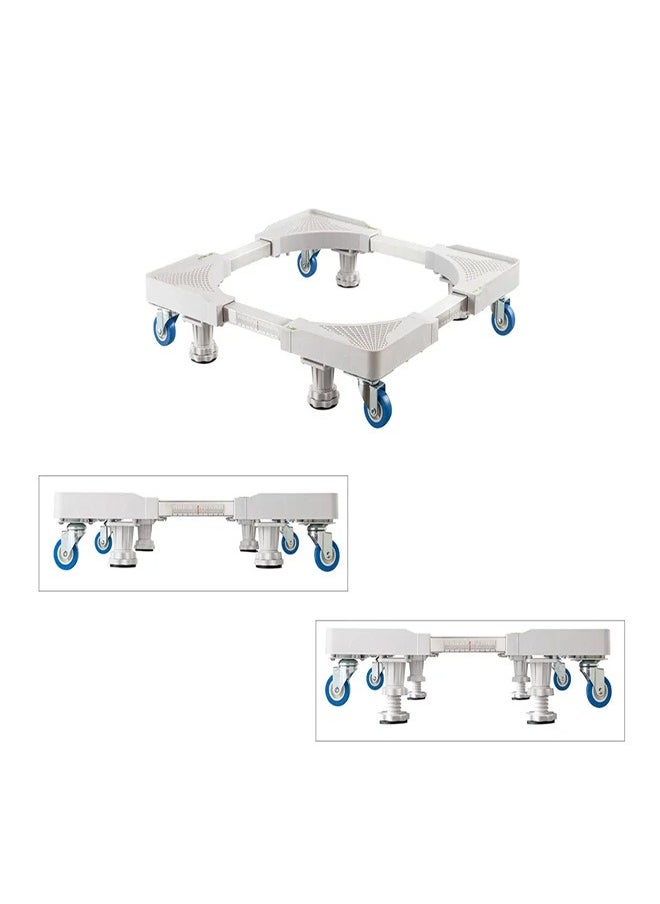 Skill Tech - SH MS05FS Heavy Duty Adjustable Mobile Stand with Locking Casters for Dryer, Washing Machine, and Refrigerator, Max Load 300kg – Durable Appliance Moving Stand  Black - Image 1