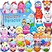 POKONBOY 30 Pack Squishy Toys for Kids Party Favors Bulk Kawaii Animals Squishies Pack Unicorn Donuts Birthday Gifts for Boys Girls Classroom Treasure Prizes with Keychains - Image 2