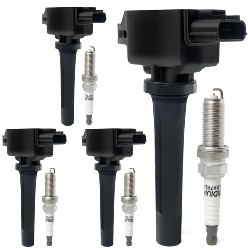 BELKEBIR Set of 4 Ignition Coil Packs & Iridium Spark Plugs Compatible with 2.0L 2.5L 2012-2019 Mazda 3, 2016-2018 3 Sport, 2014-2017 Mazda 6, 2016-2020 CX-3, 2013-2018 CX-5, 2016-2018 MX-5 Miata Replace UF656 - Image 1