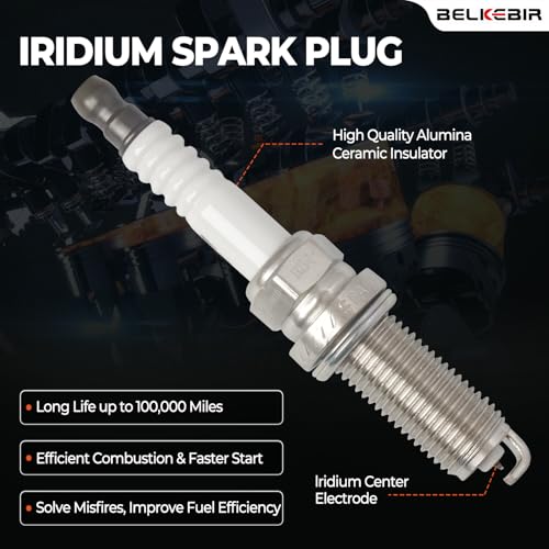 BELKEBIR Set of 4 Ignition Coil Packs & Iridium Spark Plugs Compatible with 2.0L 2.5L 2012-2019 Mazda 3, 2016-2018 3 Sport, 2014-2017 Mazda 6, 2016-2020 CX-3, 2013-2018 CX-5, 2016-2018 MX-5 Miata Replace UF656 - Image 5