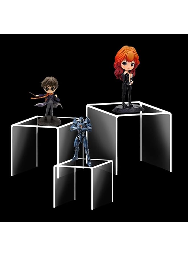 BPA Set Of 4 Clear Acrylic Risers Display Stand 3 Inch 4 Inch 5 Inch 6 Inch - Image 4