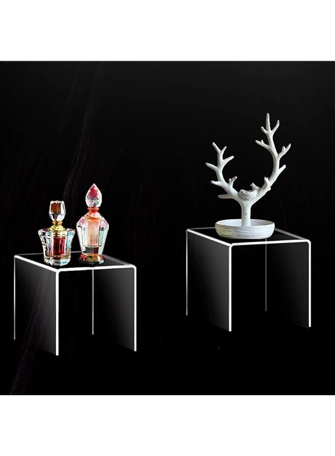 BPA Set Of 4 Clear Acrylic Risers Display Stand 3 Inch 4 Inch 5 Inch 6 Inch - Image 5