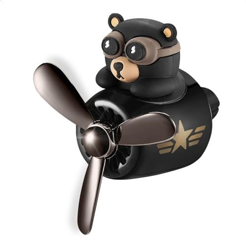 LEGLO Car Vent Clips - Bear Pilot Car Air Freshener Vent Clip with Rotating Propeller, Durable and Easy to Install, 2.1"x2.5"x2.4" Versatile Size, 2 Aroma Tablets Included, Adds a Playful Touch to Interior - Image 1