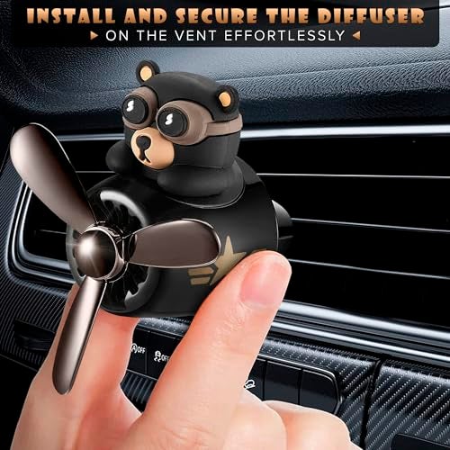 LEGLO Car Vent Clips - Bear Pilot Car Air Freshener Vent Clip with Rotating Propeller, Durable and Easy to Install, 2.1"x2.5"x2.4" Versatile Size, 2 Aroma Tablets Included, Adds a Playful Touch to Interior - Image 5