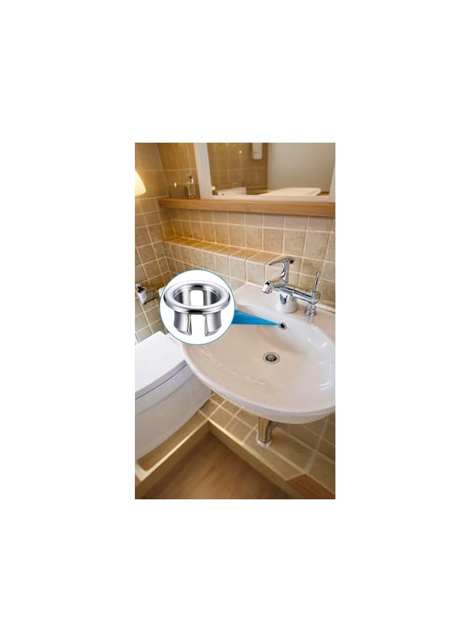 The Bros Sink Overflow Ring Set for Kitchen Bathroom Vanity Basin Drain Hole Covers - Easy Installation, 4 Pieces - Image 5
