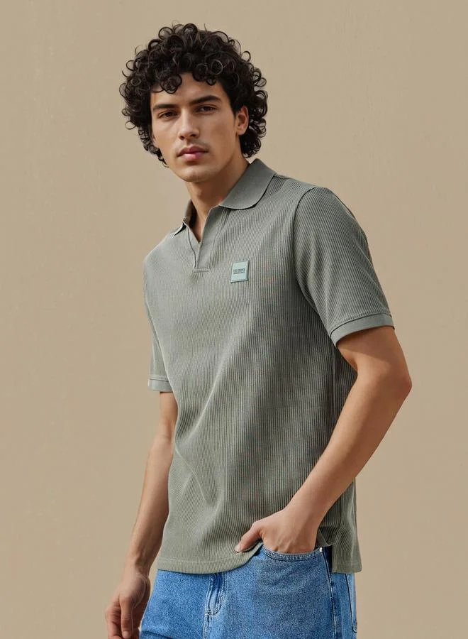 Lee Cooper Ribbed Polo T-shirt