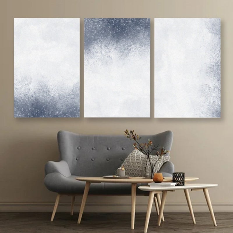ماركتنا ثلاث لوحات قماشية بتصميم مودرن مع برواز مجوف مقاس (90×40) ثلاث قطع - Image 1