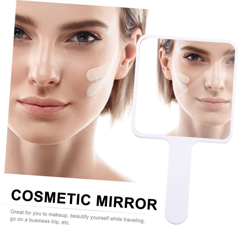 White Portable Beauty Mirror Compact Cosmetic Mirror for Women Easy to Carry Makeup - Image 4