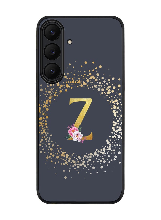 Stylizedd For Samsung Galaxy S25 FE Case,Slim fit Camera Protection, Shockproof Thin Phone cover  - Custom Monogram Floral - Z  (Grey )