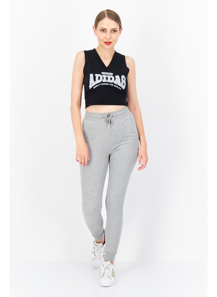 adidas Originals - Women Sportswear Fit Sleeveless Training Crop Top, Black - Image 1