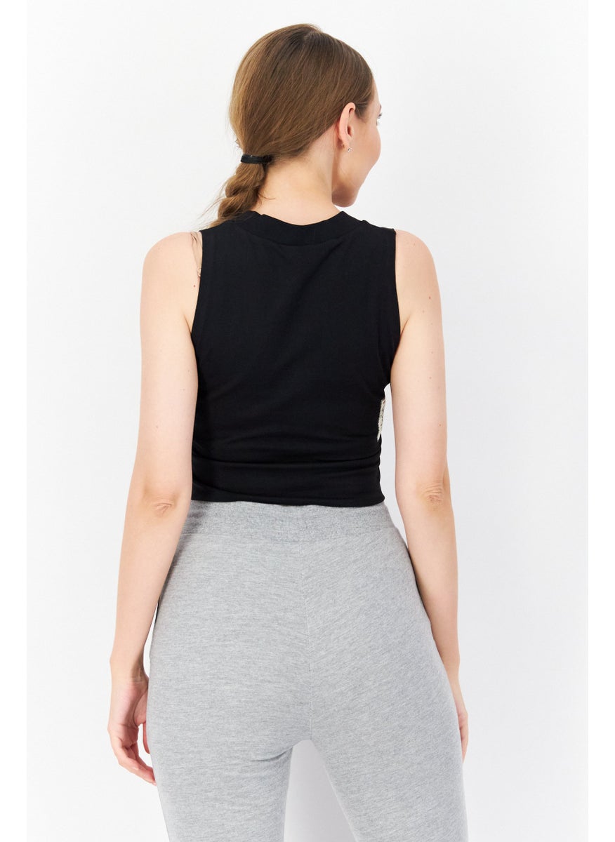 adidas Originals - Women Sportswear Fit Sleeveless Training Crop Top, Black - Image 1