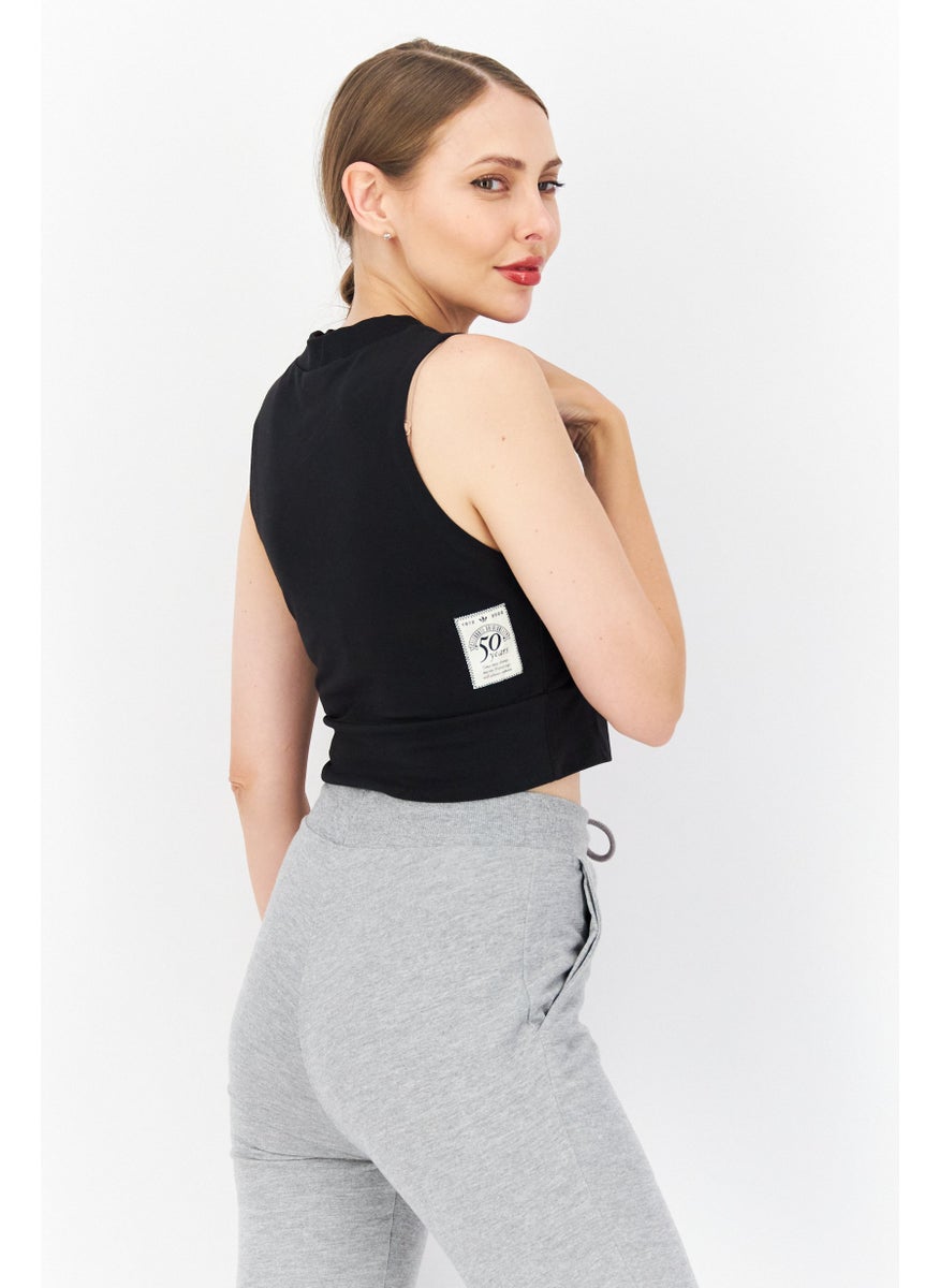 adidas Originals - Women Sportswear Fit Sleeveless Training Crop Top, Black - Image 1