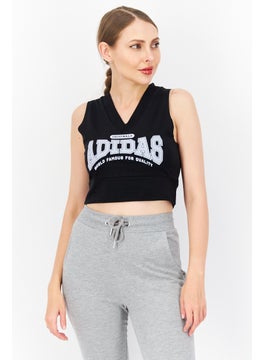 Women Sportswear Fit Sleeveless Training Crop Top, Black