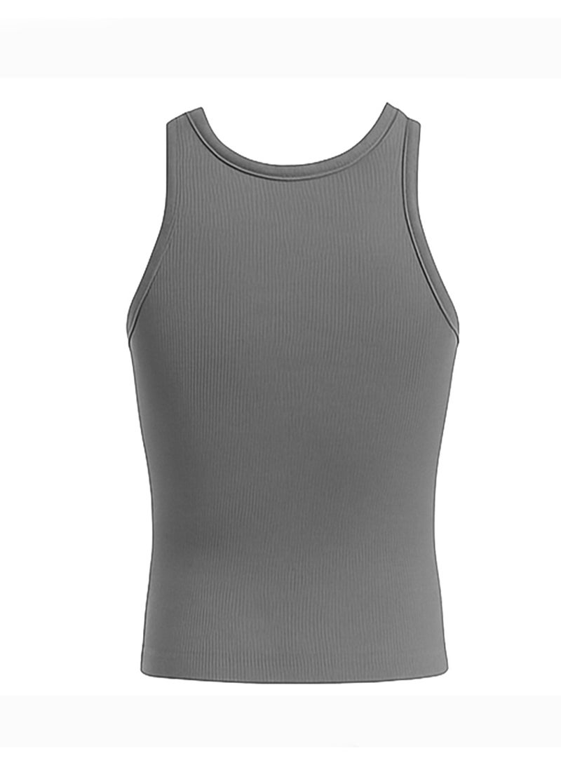 Tango Sleeveless Shirt Lycra Cotton (Grey) - Image 2