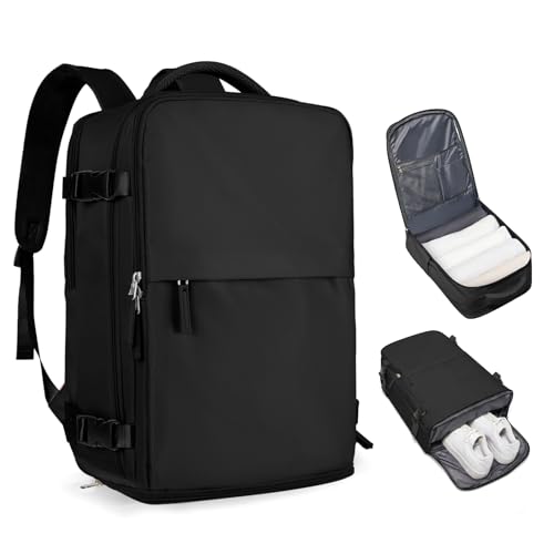 coofay Large Travel Backpack For Women Airline Approved Carry On Waterproof Sports Luggage Casual Daypack Small Hiking Backpack Black - Image 1