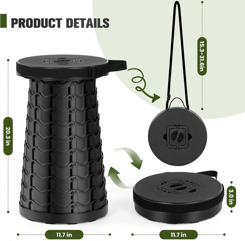 Qiguet Upgraded XXL Collapsible Stool - Portable Folding Chair with 1000lb Capacity - Image 2