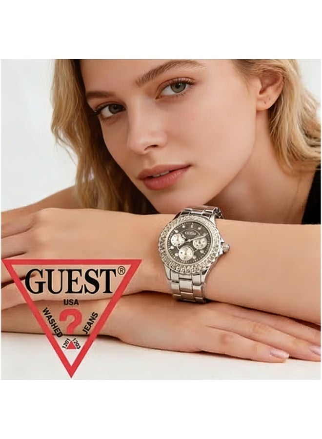 مارسيانو ساعة مجوهرات من Guess، ميناء أبيض مرصع بالألماس - Image 1