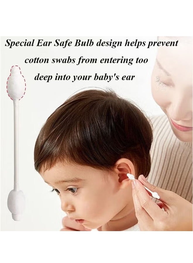 55Packs Organic Baby Cotton Swabs Hypoallergenic Biodegradable Kids Safety Cotton Buds - Image 4