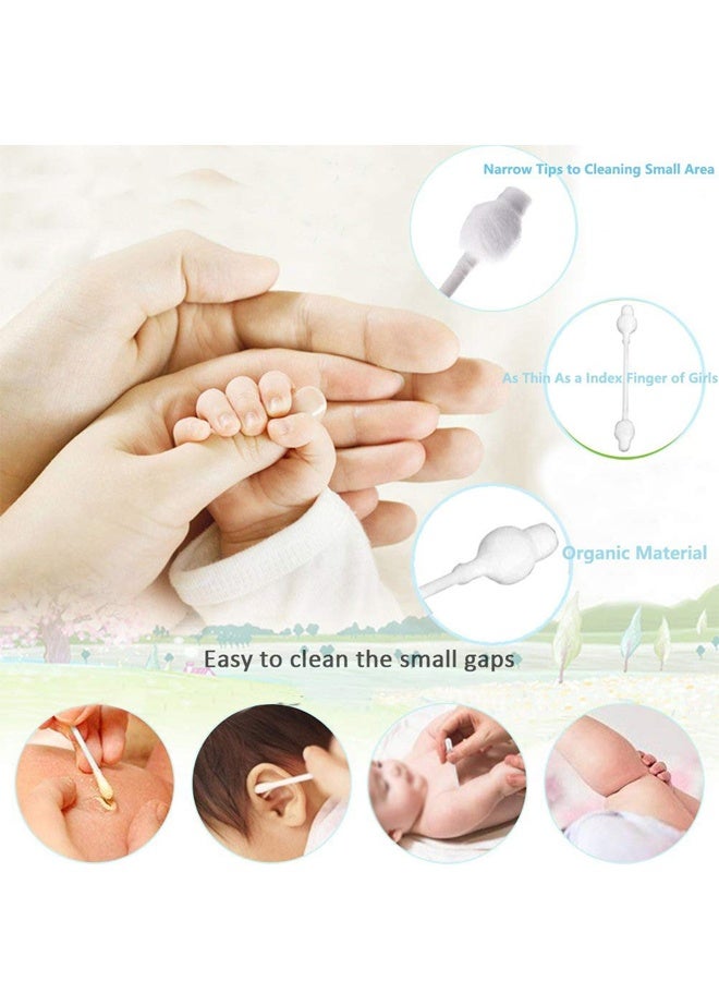 55Packs Organic Baby Cotton Swabs Hypoallergenic Biodegradable Kids Safety Cotton Buds - Image 5