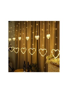 Generic Led Warm Yellow Lights Hearts Curtain - Decoration  - Image 1