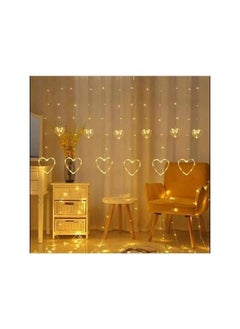 Generic Led Warm Yellow Lights Hearts Curtain - Decoration  - Image 3