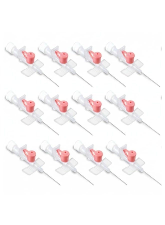 Vivid 20G Pink IV Cannula with Injection Port & Wings – High Flow Medical Catheter - Image 1