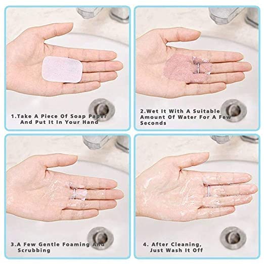 KORZYSTNY Pack Of 8 Mini Hand And Face Washing Paper Soap Box For Travel Toiletry Use 20 Sheet In Box Random Color - Image 5