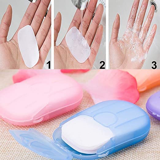 KORZYSTNY Pack Of 8 Mini Hand And Face Washing Paper Soap Box For Travel Toiletry Use 20 Sheet In Box Random Color - Image 3