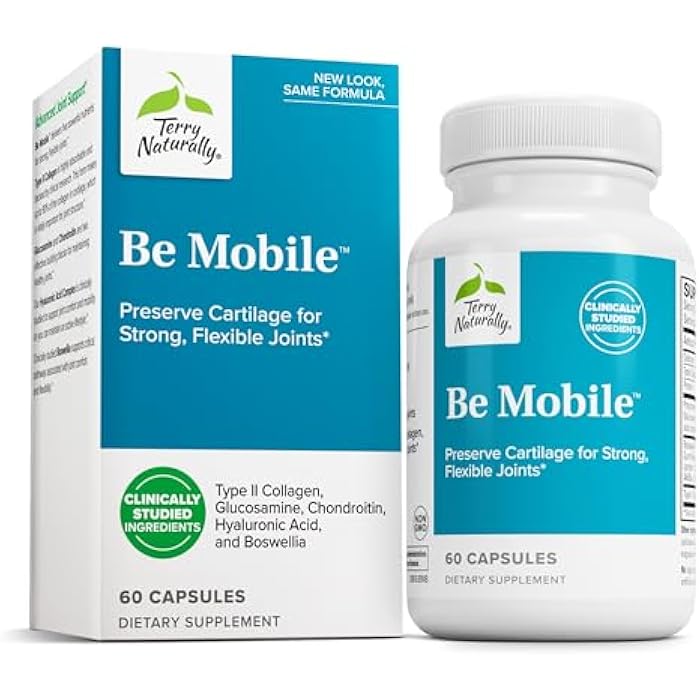 Terry Naturally Be Mobile - Collagen Supplement for Joint Health Support - Dietary Supplement with Boswellia Extract & Type II Collagen - Lower Back & Knee Support - 60 Capsules - Image 1