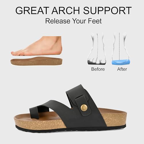 Centrino Men’s Berkin-Style Slip-On Sandals | Open Toe Design | Soft PU Footbed | Lightweight & Comfortable | Arch Support | On-Grip Sole | Casual Outdoor Wear (9212) - Image 3