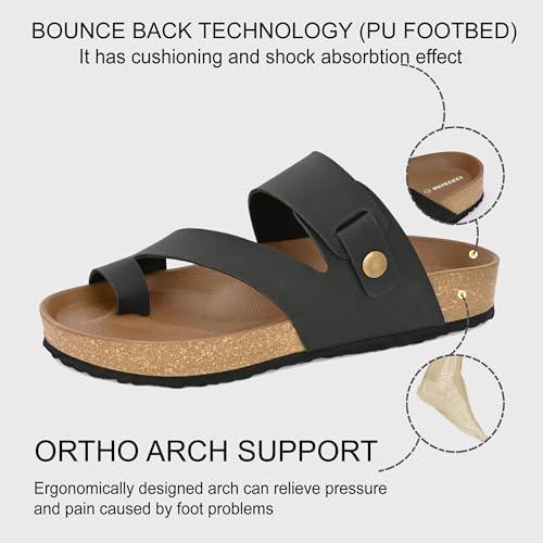 Centrino Men’s Berkin-Style Slip-On Sandals | Open Toe Design | Soft PU Footbed | Lightweight & Comfortable | Arch Support | On-Grip Sole | Casual Outdoor Wear (9212) - Image 4