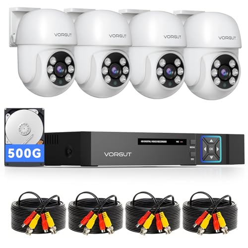 فورغوت Vorgut Wired Security Camera System Outdoor 500GB